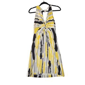 Trinia Turk Womens Small Dress Silk Halter Neck Tie Cover-Up Abstract Retro